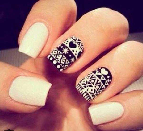 60 Examples of Black and White Nail Art