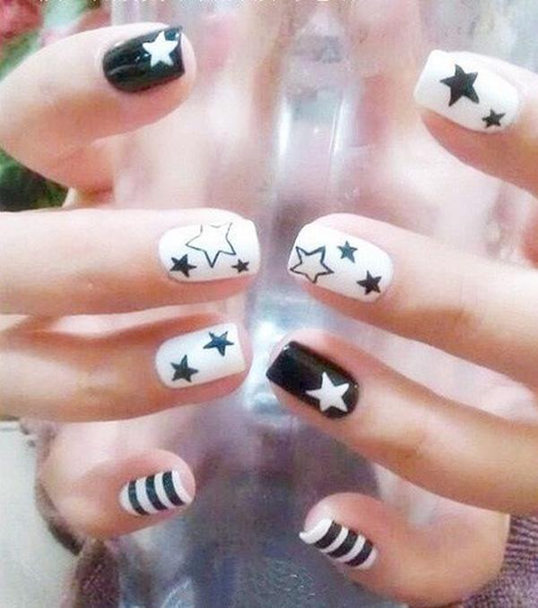 60 Examples of Black and White Nail Art