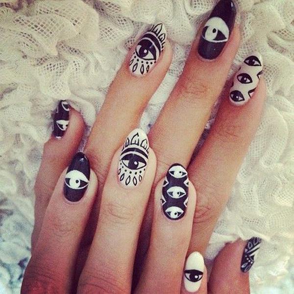 60 Examples of Black and White Nail Art