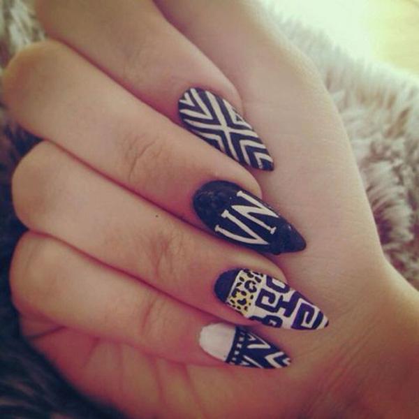 60 Examples of Black and White Nail Art
