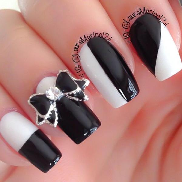 60 Examples of Black and White Nail Art