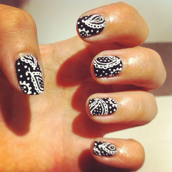 60 Examples of Black and White Nail Art