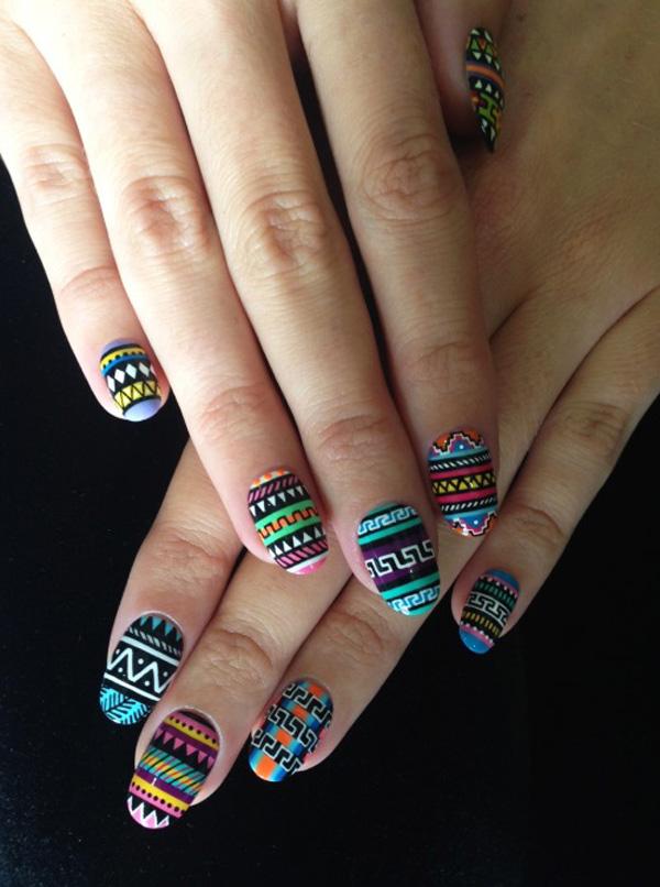 65 Colorful Tribal Nails Make You Look Unique