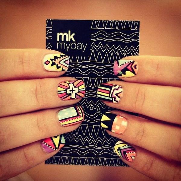 65 Colorful Tribal Nails Make You Look Unique