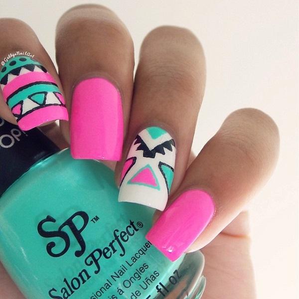 65 Colorful Tribal Nails Make You Look Unique