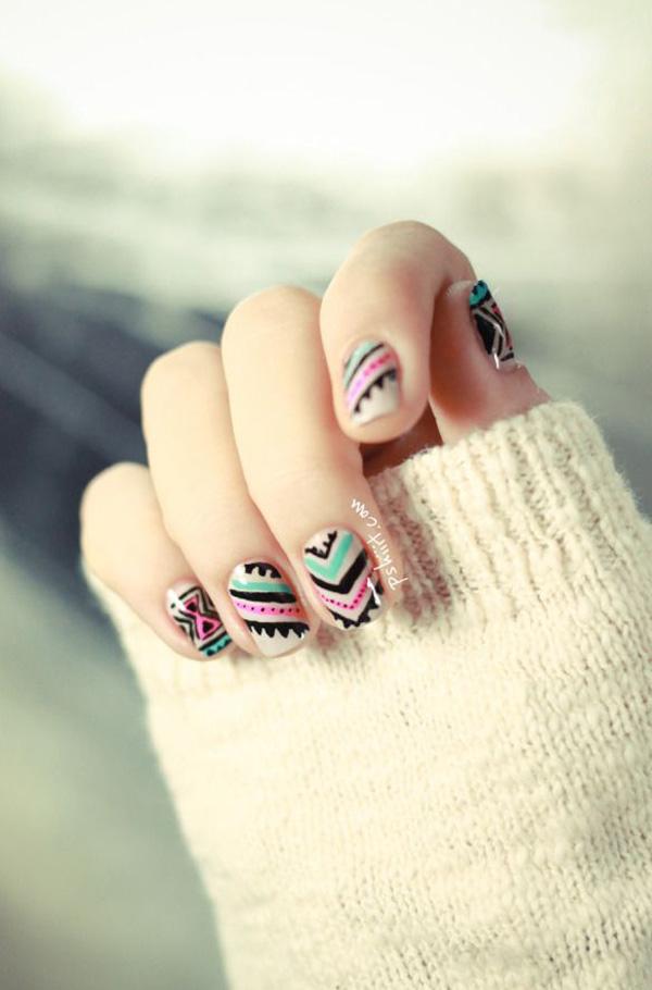 65 Colorful Tribal Nails Make You Look Unique