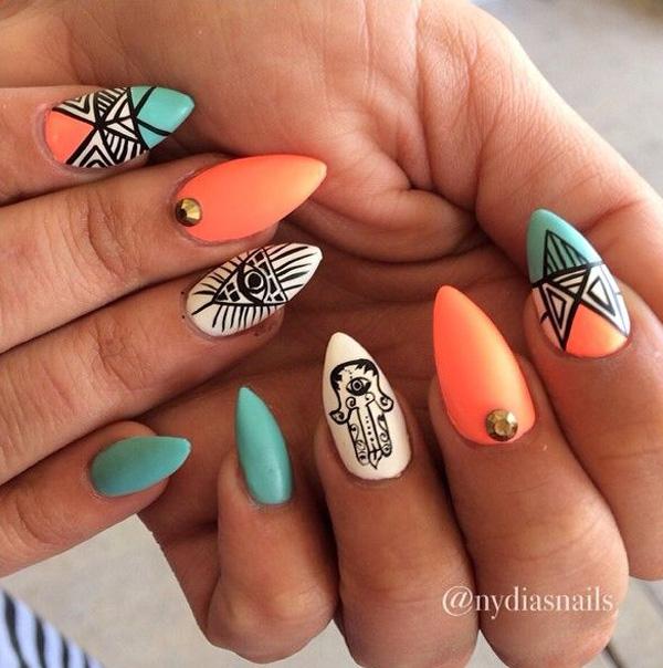 65 Colorful Tribal Nails Make You Look Unique
