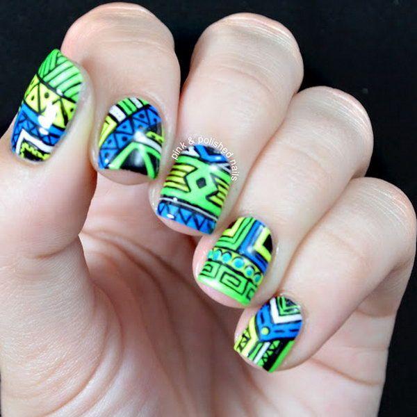 65 Colorful Tribal Nails Make You Look Unique