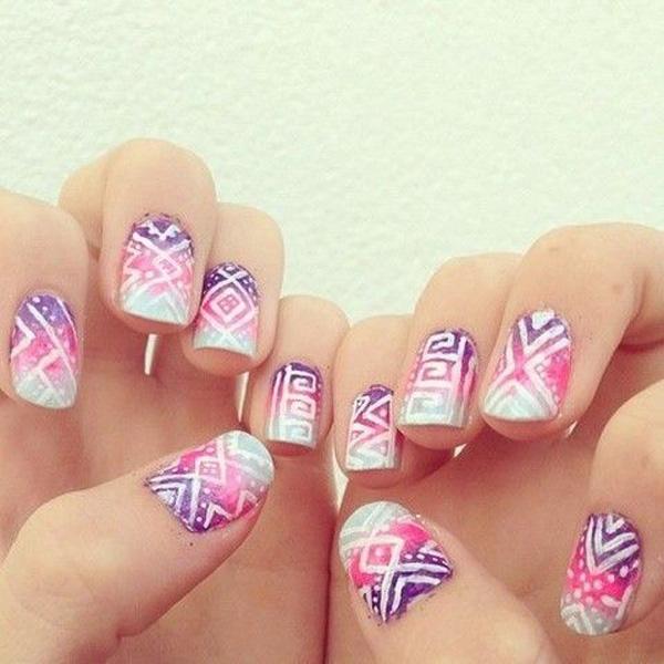 65 Colorful Tribal Nails Make You Look Unique