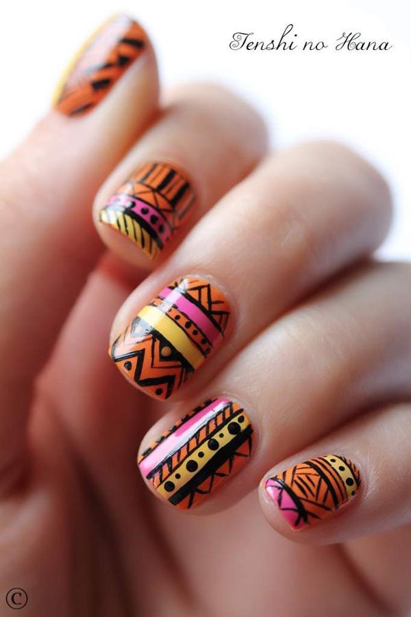 65 Colorful Tribal Nails Make You Look Unique