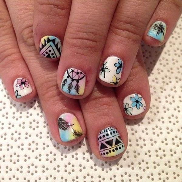 65 Colorful Tribal Nails Make You Look Unique