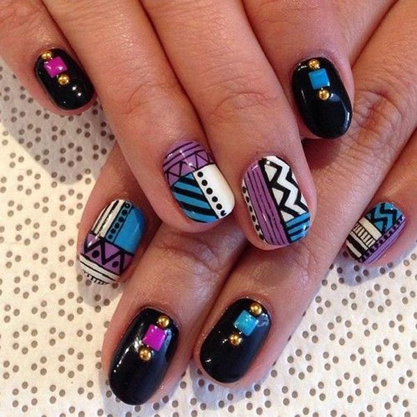 65 Colorful Tribal Nails Make You Look Unique