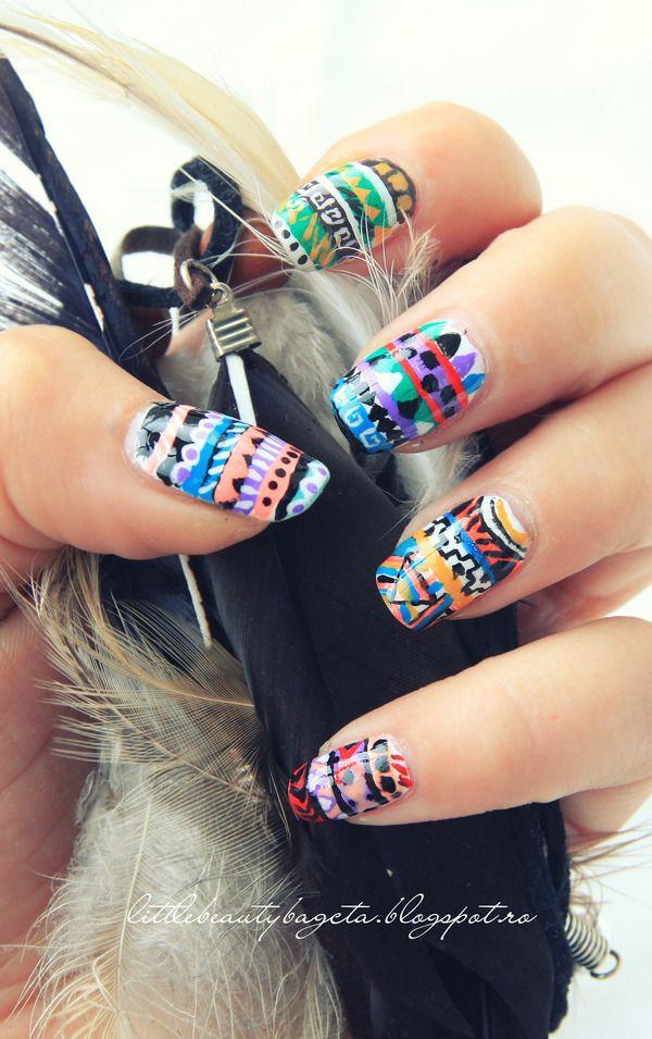 65 Colorful Tribal Nails Make You Look Unique