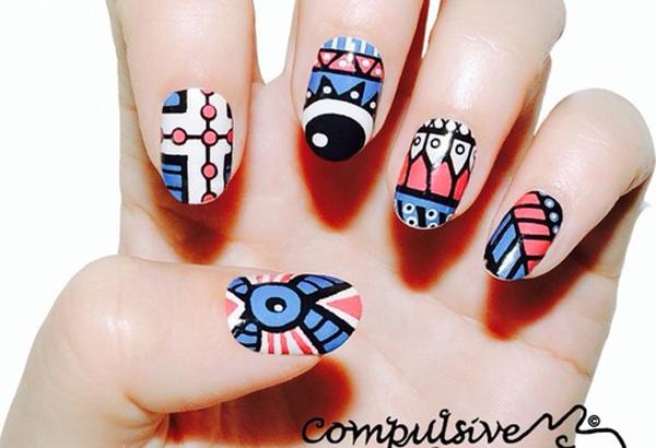 65 Colorful Tribal Nails Make You Look Unique