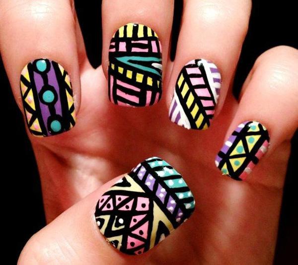 65 Colorful Tribal Nails Make You Look Unique