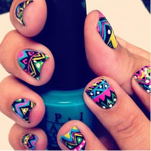 65 Colorful Tribal Nails Make You Look Unique