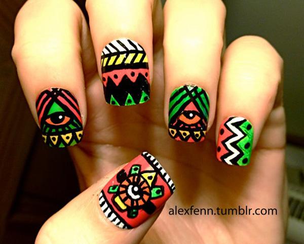 65 Colorful Tribal Nails Make You Look Unique