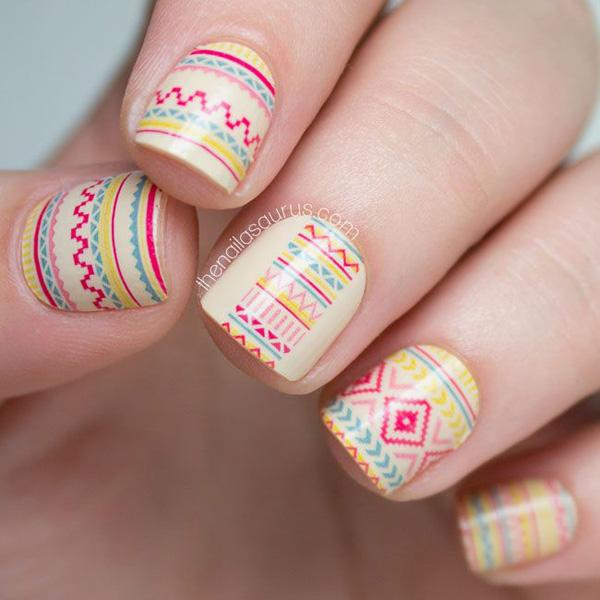 65 Colorful Tribal Nails Make You Look Unique