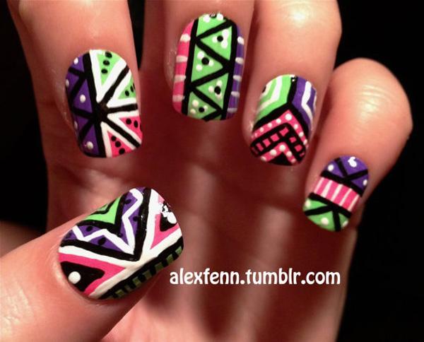 65 Colorful Tribal Nails Make You Look Unique