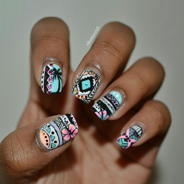 65 Colorful Tribal Nails Make You Look Unique