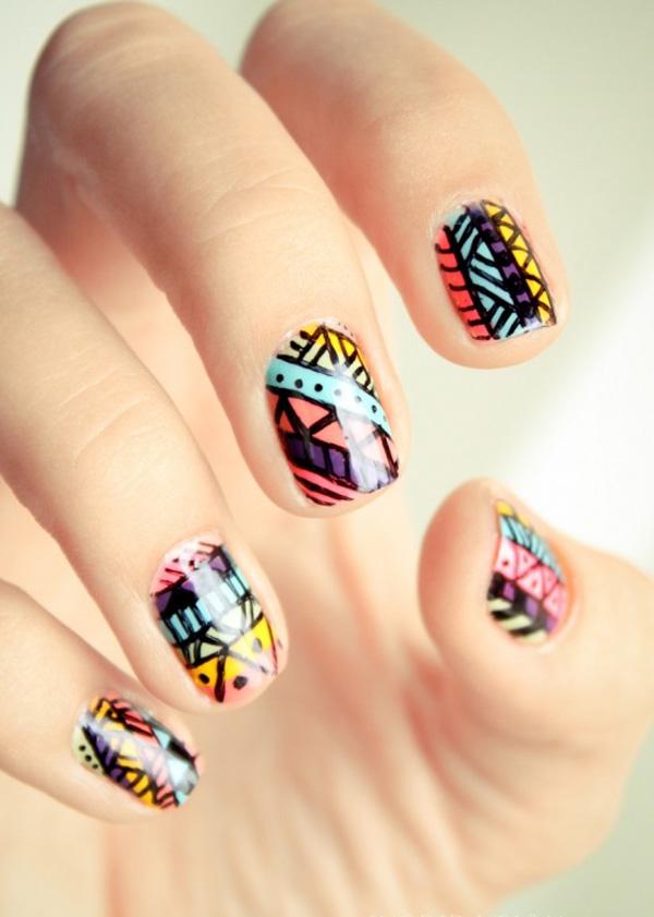 65 Colorful Tribal Nails Make You Look Unique