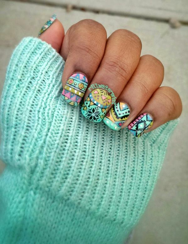 65 Colorful Tribal Nails Make You Look Unique