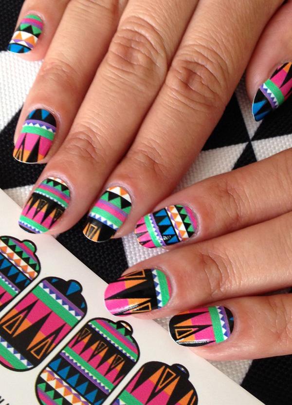 65 Colorful Tribal Nails Make You Look Unique