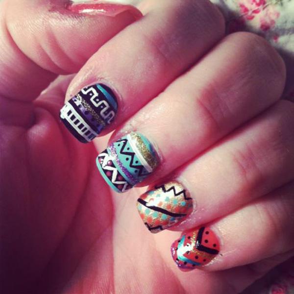 65 Colorful Tribal Nails Make You Look Unique