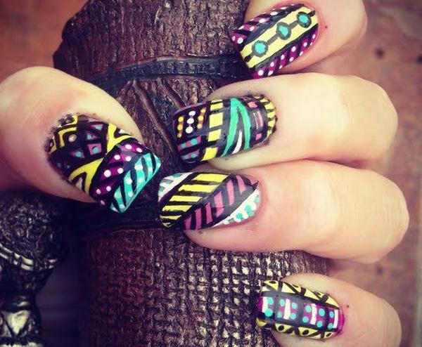 65 Colorful Tribal Nails Make You Look Unique