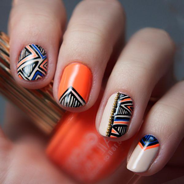 65 Colorful Tribal Nails Make You Look Unique