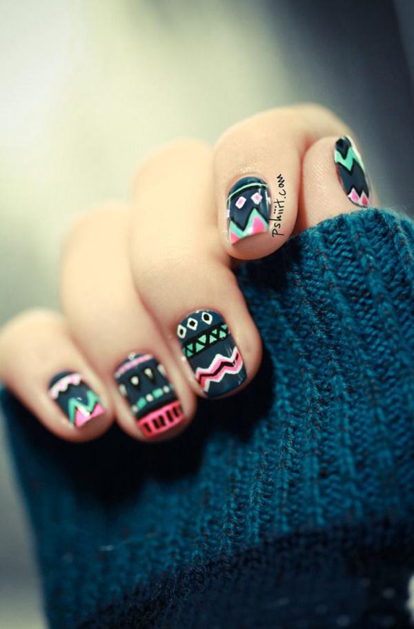 65 Colorful Tribal Nails Make You Look Unique