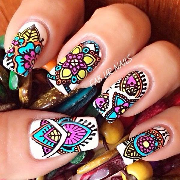 65 Colorful Tribal Nails Make You Look Unique