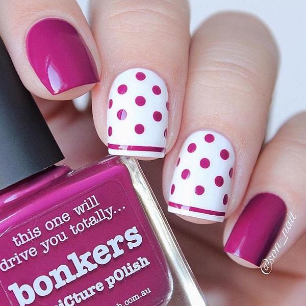 30+ Adorable Polka Dots Nail Designs