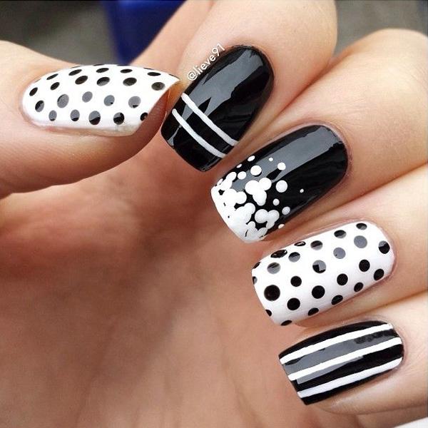 30+ Adorable Polka Dots Nail Designs