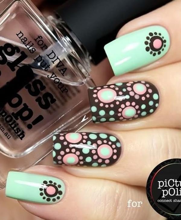 30+ Adorable Polka Dots Nail Designs
