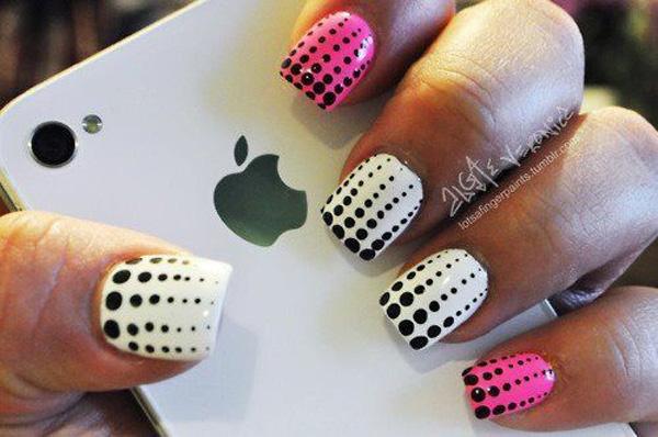 30+ Adorable Polka Dots Nail Designs