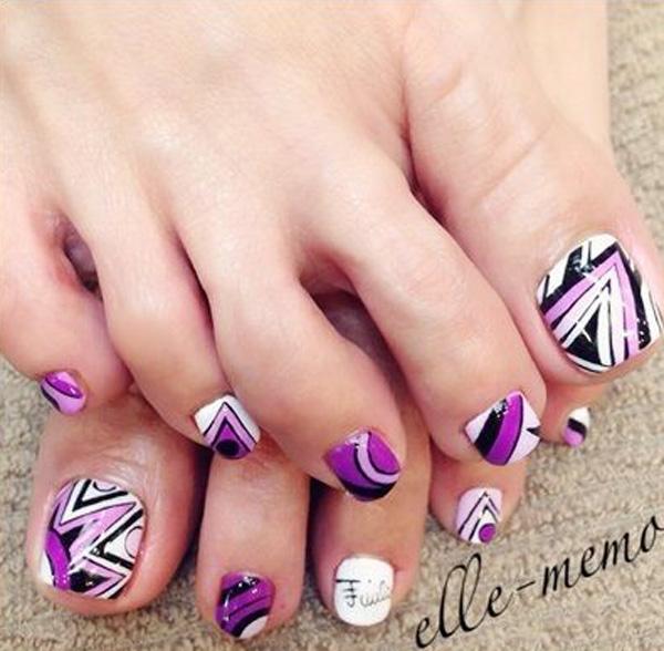 50 Pretty Toenail Art Designs
