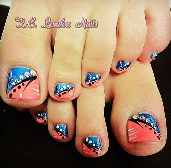50 Pretty Toenail Art Designs