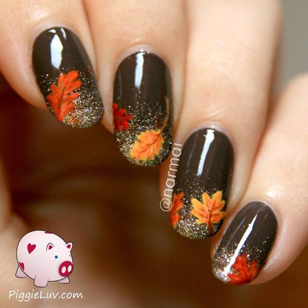 55 Seasonal Fall Nail Art Designs