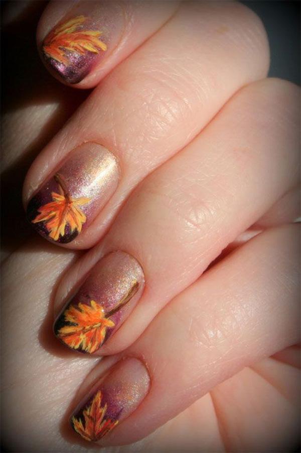 55 Seasonal Fall Nail Art Designs