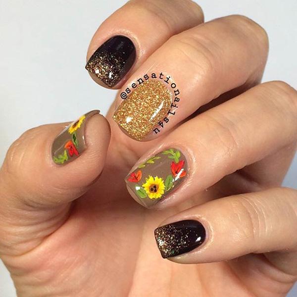 55 Seasonal Fall Nail Art Designs