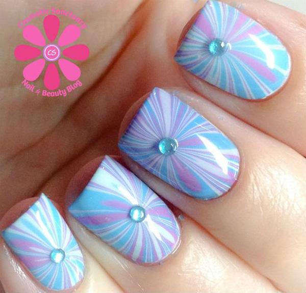 35 Water Marble Nail Art Designs