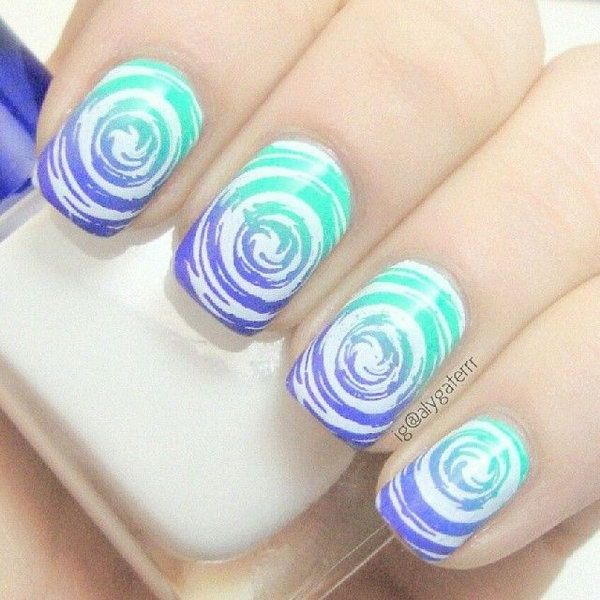 35 Water Marble Nail Art Designs