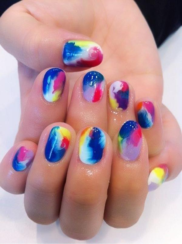 35 Water Marble Nail Art Designs