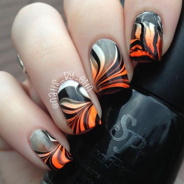 35 Water Marble Nail Art Designs