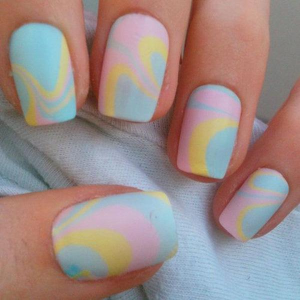 35 Water Marble Nail Art Designs