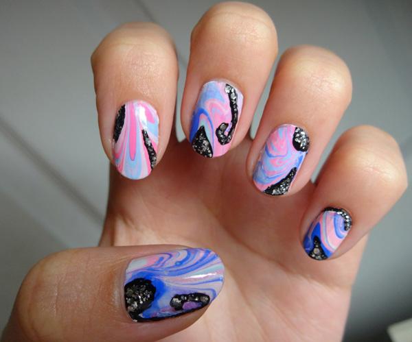 35 Water Marble Nail Art Designs