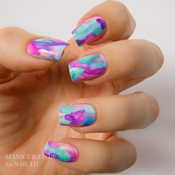 35 Water Marble Nail Art Designs