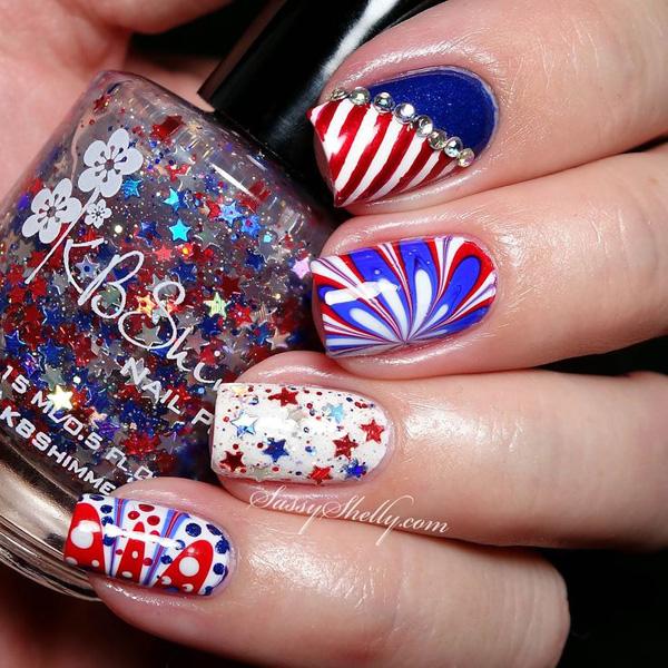 35 Water Marble Nail Art Designs