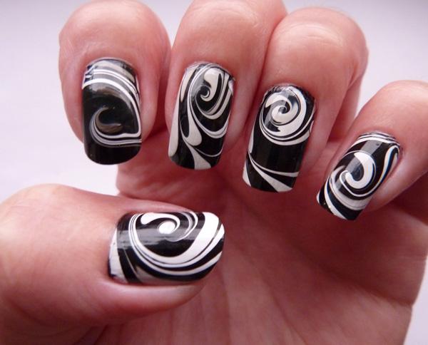 35 Water Marble Nail Art Designs